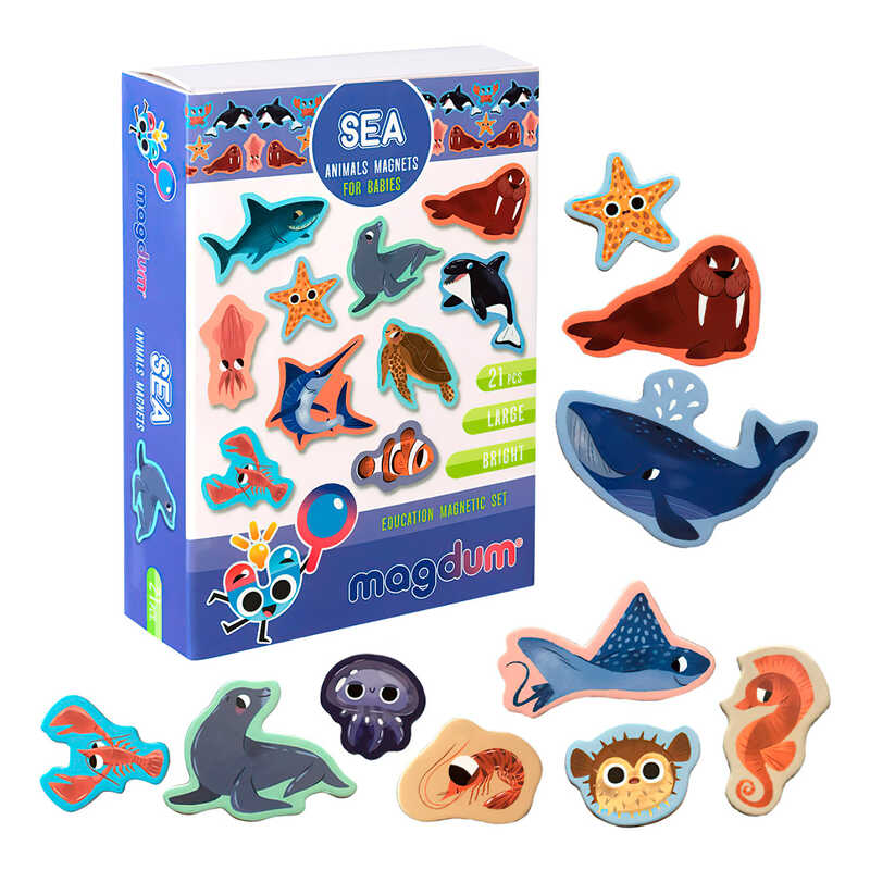 гр Набір магнітів "Sea animals" ML4031-07 EN (70) "Magdum", англ. мова