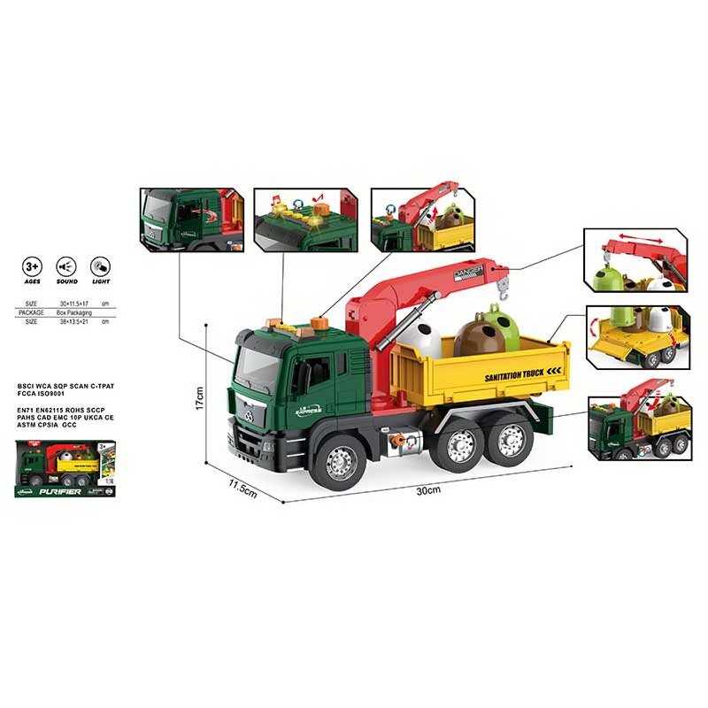 Спецтехніка WY 1117 A (18) світло, звук, кран, інерція, масштаб 1:10, висувна стріла, гумові шини, в коробці