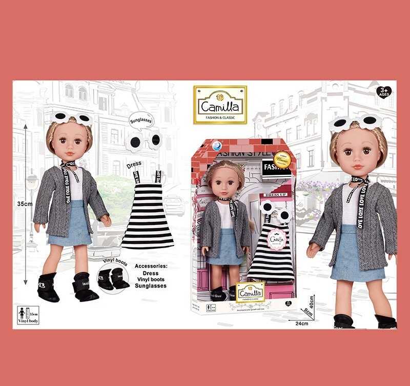 Лялька A 932 F (24/2) висота: 35 см, імітація скляних очей, прошите волосся, одяг, аксесуари, в коробці