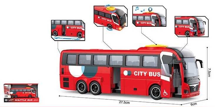 Автобус WY 1107 B , інерція, звуки, підсвічування, відкриваються дверцята, в коробці
