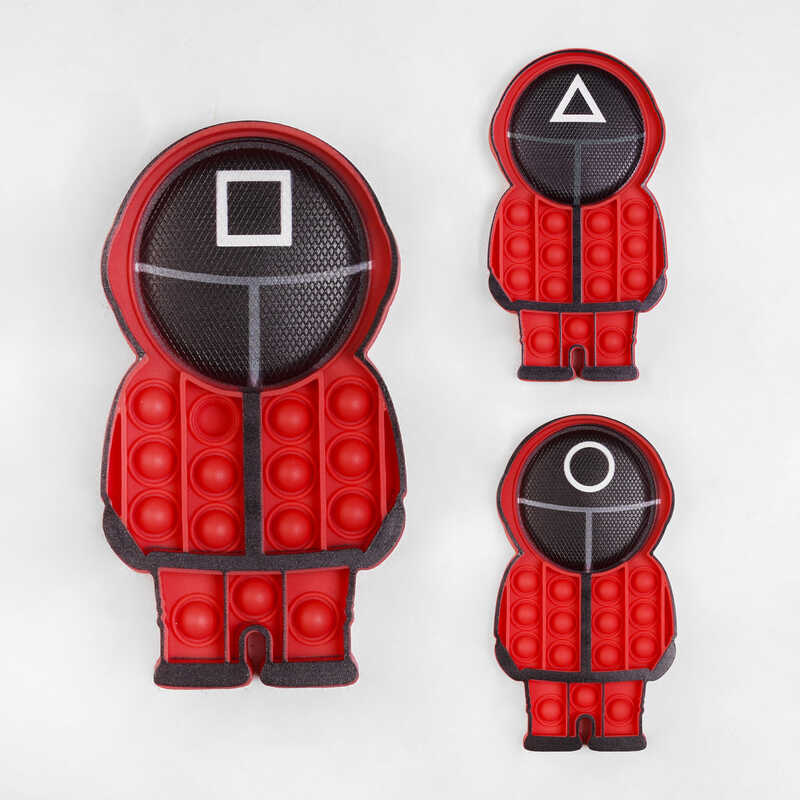 Гра-антистрес С 50306 (400) "Гра в кальмара", "Наглядач", 3 види, 17.5 см, 15 пупирок, в пакеті