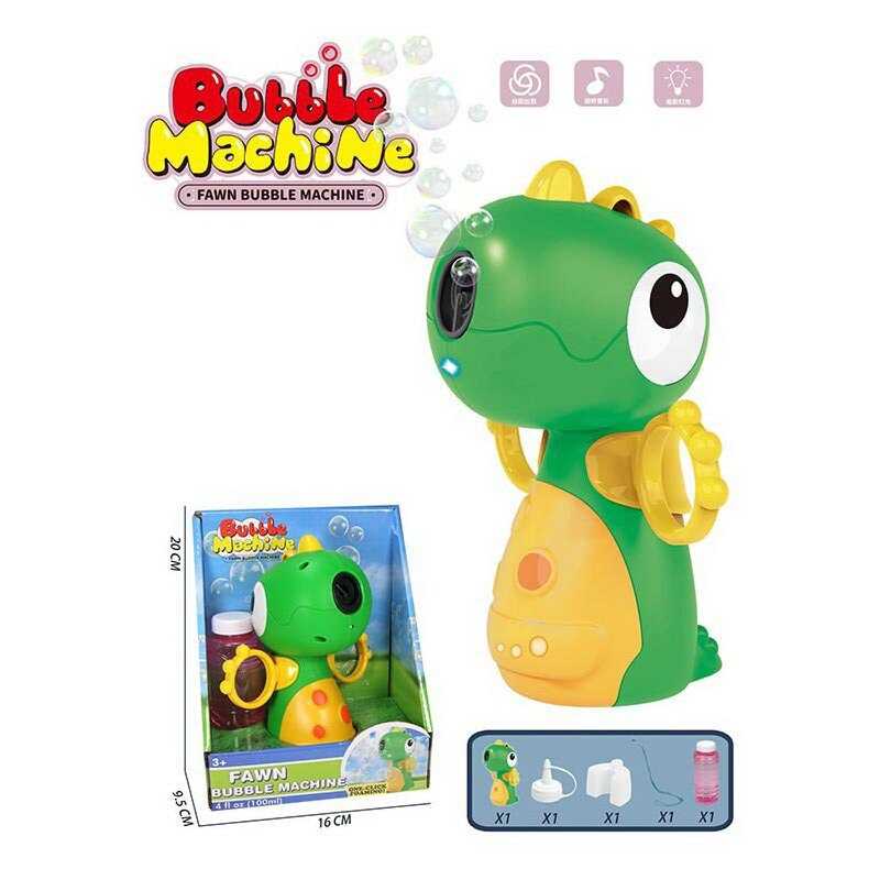 Мильні бульбашки 8804 (60/2) "Динозаврик", світло, мелодія, на батарейках, в коробці