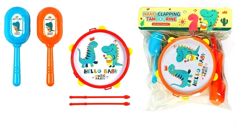 Музичні інструменти 8838-13 ,  2 види, барабан, маракаси, в пакеті