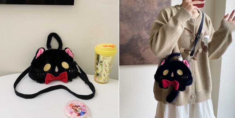 Сумочка M 18031 (240) “Котик”, знімний хвостик-аксесуар, знімна ручка-тримач та регульований ремінець на плече, одне відділення, на блискавці