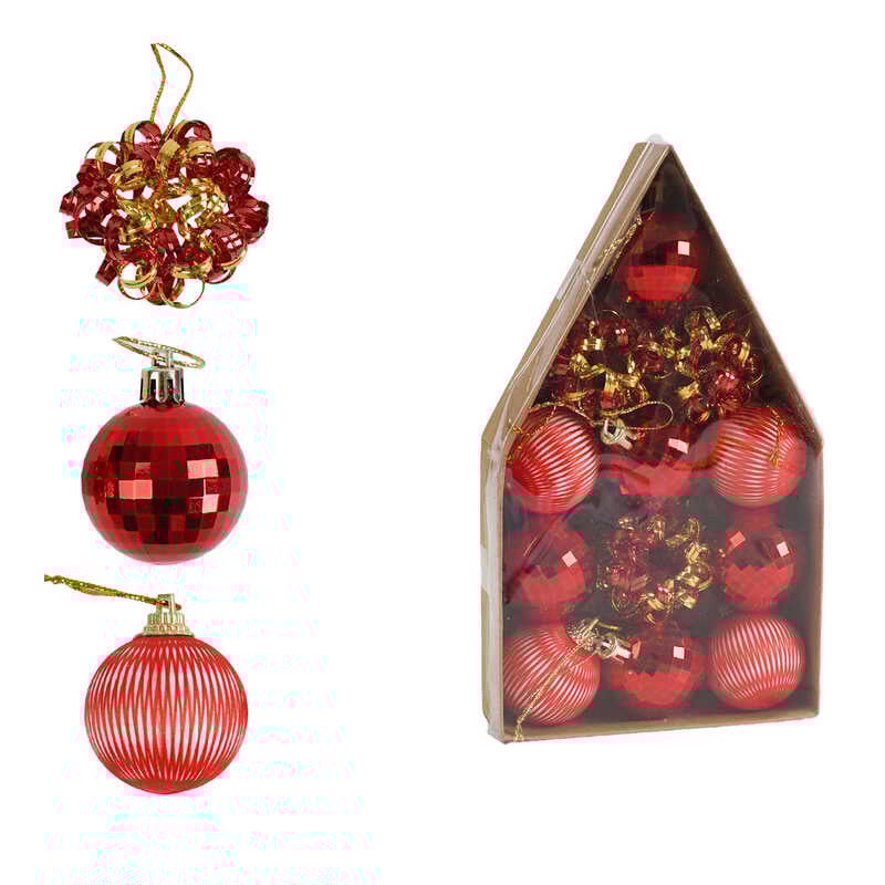 Новорічні прикраси C 67485 (150) 12 штук, кульки, D = 3,5 см, в коробці