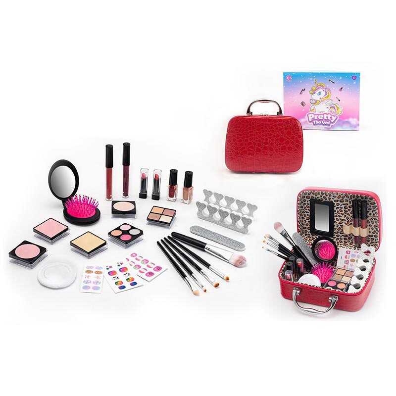 Набір косметики 2620 С (36/2) лаки, пензлики, помади і блиски для губ, тіні, рум'яна, щітка для волосся,  в коробці