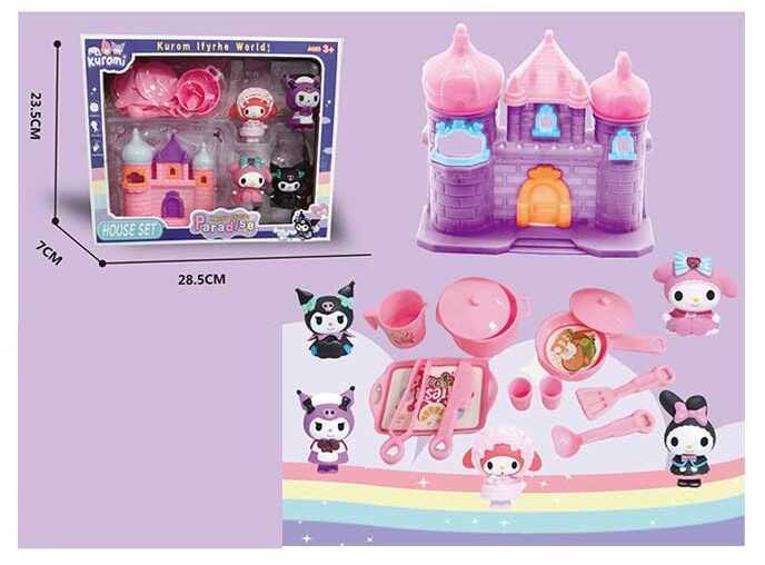 Будиночок з героями YQ 8500 (60/2) 5 фігурок героїв, кухня, посуд, рухомі деталі, в коробці