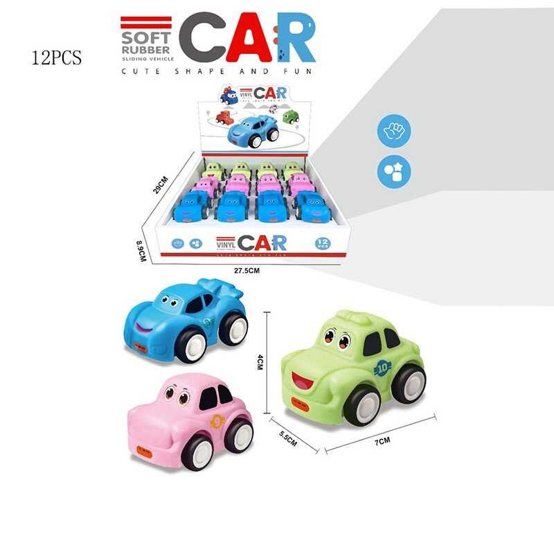 Набір машин CC 119-3 (36/2) ЦІНА ЗА 12 ШТУК В БЛОЦІ, вінілові, гумові колеса, в коробці