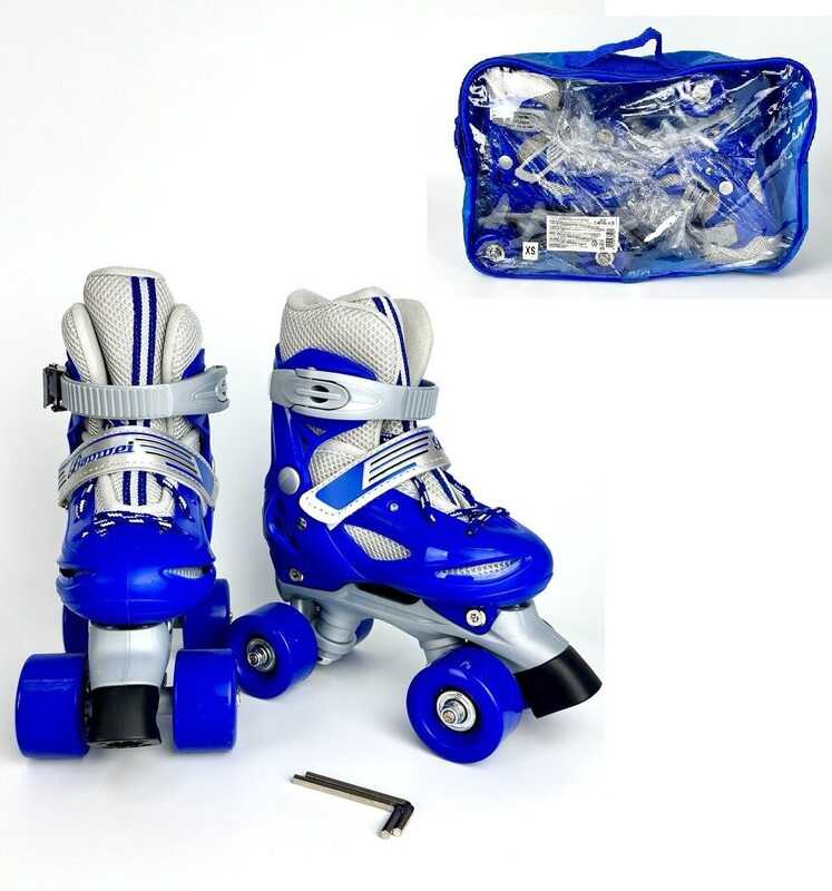 Ролики 5288-XS розмір 27-30 (6) колір СИНІЙ, колеса PVC, устілка 15-18 см, d колес – 4,5 см, в сумці