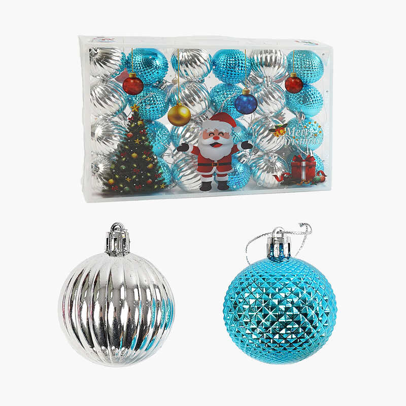 Новорічні прикраси C 67347 (60) 24 штуки, кульки, D = 5 см, в слюді