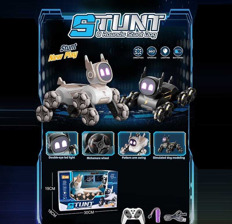 Кіт на радіокеруванні 588 A 2 B (24) 2 кольори, акум. 3,7 V, пульт 2,4 Ghz, музика, підсвічування, звуки, трансформація коліс, роликові колеса, в коробці