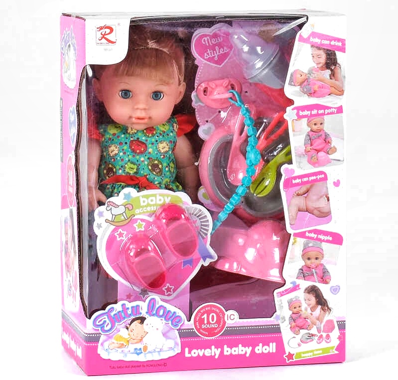 Пупс - дівчинка 8650 , їсть, ходить в туалет, каже мама, тато, видає звуки, аксесуари, в коробці