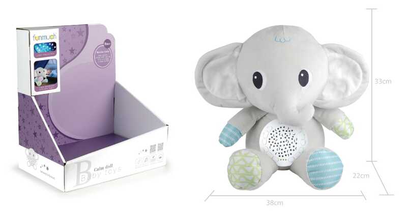 Нічник FM 666-27 (18) "Слоненя", проєктор зоряного неба, колискові, звуки природи, таймер, в коробці