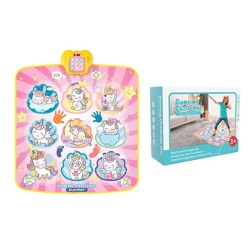 Танцювальний килимок 66399 y-19 (24/2) озвучення англійською мовою, на батарейках, 84 х 100 см, музика, пісні, підсвічування, 5 режимів гри, в коробці