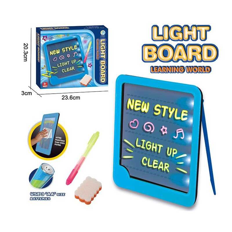 Дошка для малювання YM 30 (96/2) підсвічування, двосторонній маркер, в коробці