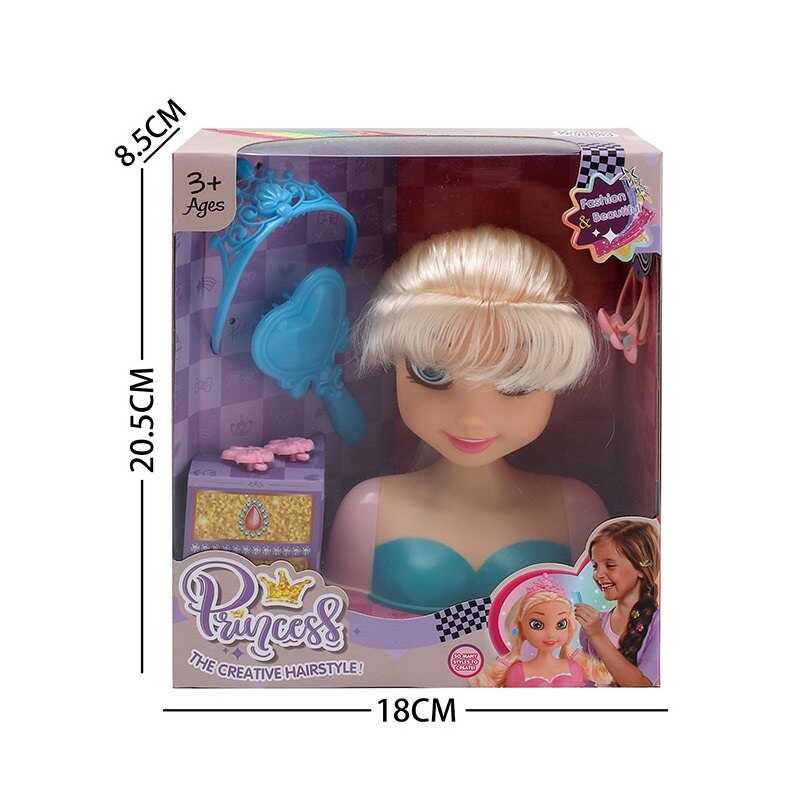 Манекен для зачісок LK 1714 D (96/2) аксесуари, гребінець, корона, в коробці