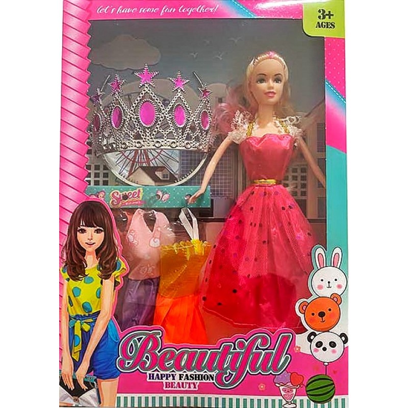 Лялька з нарядом YX238B, коробка, корона