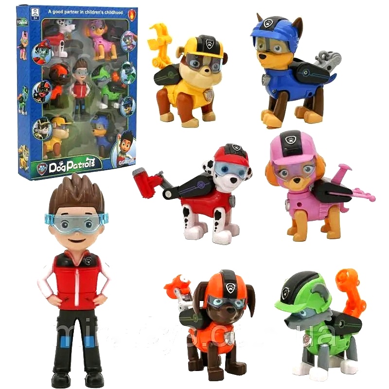 Герої «Щенячий патруль» 805B , 7 шт, коробка, відч. рюкзаки