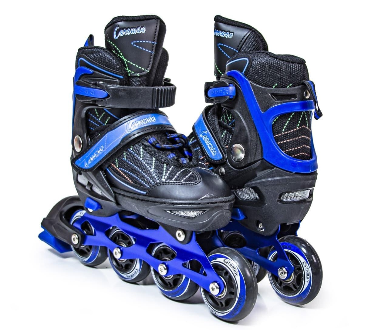 Ролики, регул. розмір 31-35, black & blue ,колеса PU, d=6.5 см , підшипник ABEC-7, в коробці , бренд «Caroman Sport»
