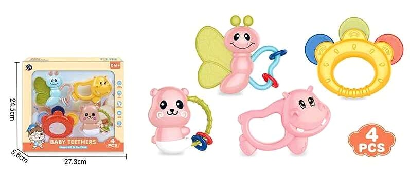 Брязкальце BM 5600-2 , 4 штуки, прорізувач, в коробці