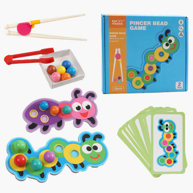 Логічна гра C 74578 (90) 2 види, дерев`яні кульки, картки з завданнями, в коробці