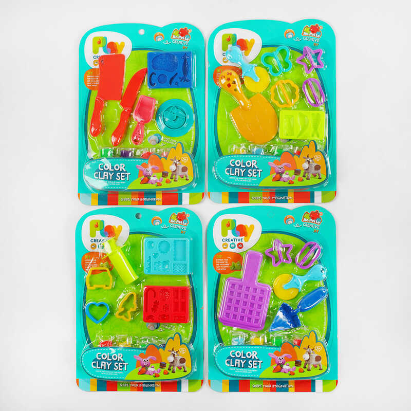 Тісто для ліплення 5838-171 /172/173/174 (128/2) 4 види, 4 кольори, аксесуари, на листі