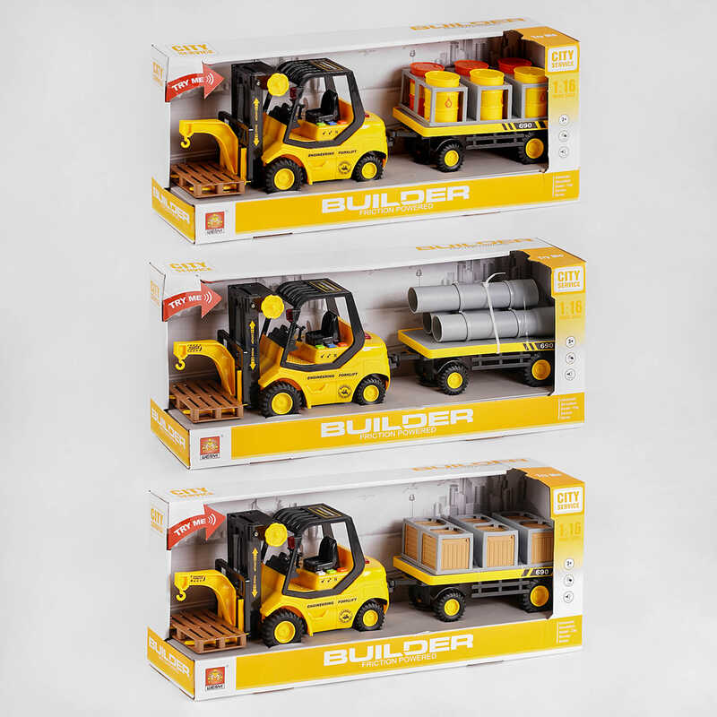 Спецтехніка WY 690 A-1/2/3 (18) 3 види, світло, звук, в коробці, ВИДАЄТЬСЯ ТІЛЬКИ МІКС ВИДІВ