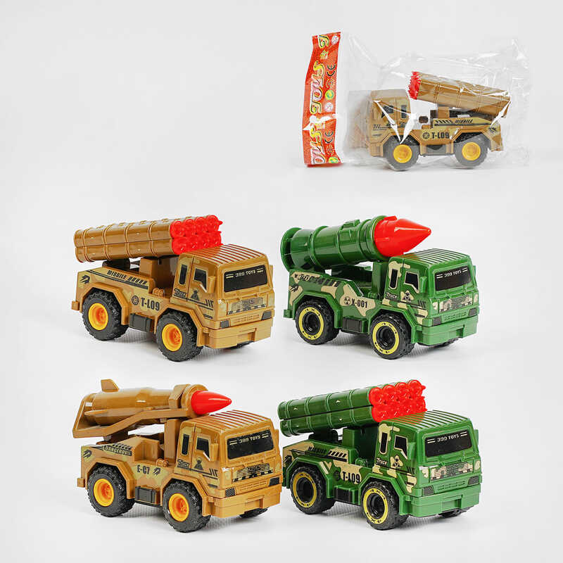 Машинка військова 399-461 (360/2) 4 види, інерція, в пакеті