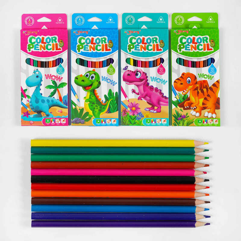 Олівці C 61961 (240) 4 види, 12 шт в упаковці, 12 кольорів, в коробці, ВИДАЄТЬСЯ ТІЛЬКИ МІКС ВИДІВ