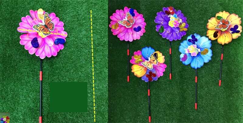 Вітрячок C 70494 (240) ЦІНА ЗА 1 ШТУКУ, висота - 50 см, комахи на квітці, ВИДАЄТЬСЯ МІКС ВИДІВ, у пакеті