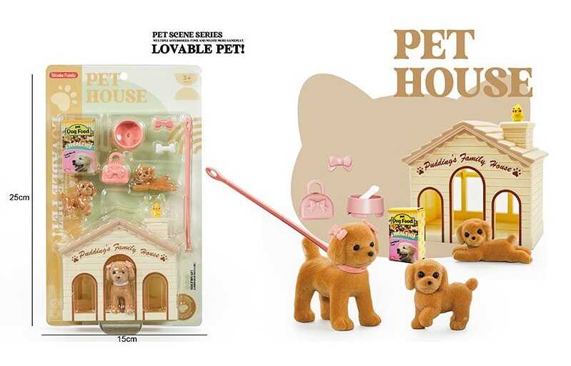 Улюбленці M 09 (72) 3 тваринки, будка, мисочка, сумочка, на листі