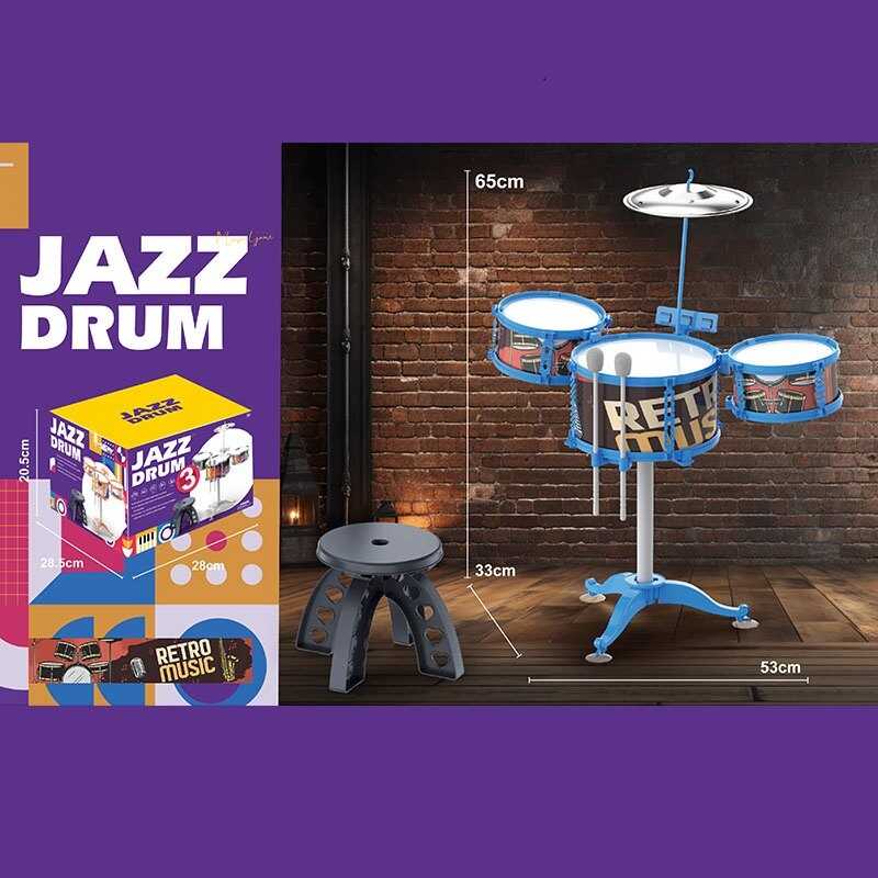 Барабанна установка ZG 3004-C (12) розмір: 53х33х65 см, барабанні палички, стільчик, в коробці