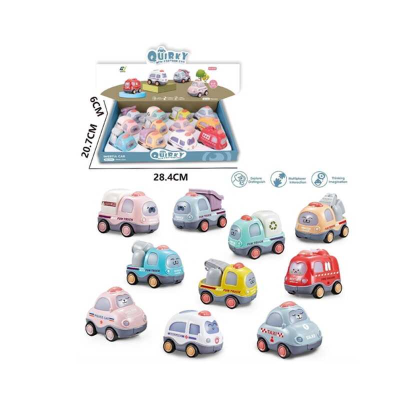 Набір машин G 580 (48/2) ЦІНА ЗА 12 ШТУК В БЛОЦІ, інерція, в коробці