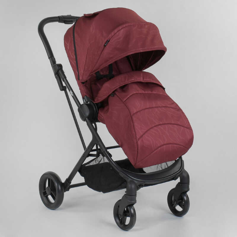 Візок прогулянковий дитячий "JOY" Liliya 10105 (1) колір ВИШНЕВИЙ, футкавер