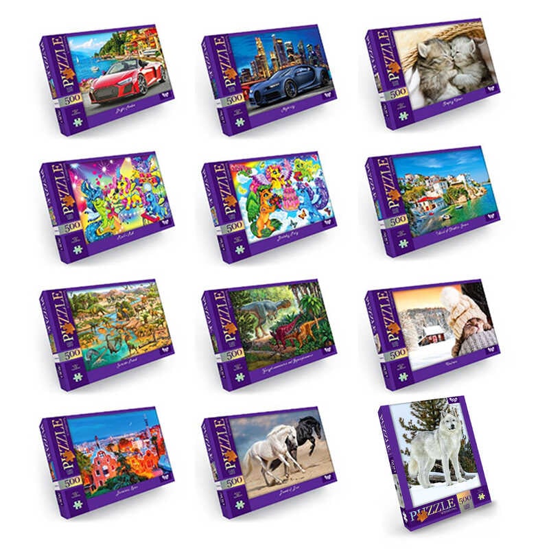 гр Пазли 500ел. C500-13-01 02 03...12 (12) ВИДАЄТЬСЯ ТІЛЬКИ МІКС ВИДІВ, "Danko Toys"