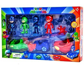 Герої "PJ Masks" + транспорт 1137/6717, /4 шт/,коробка, аксесуари