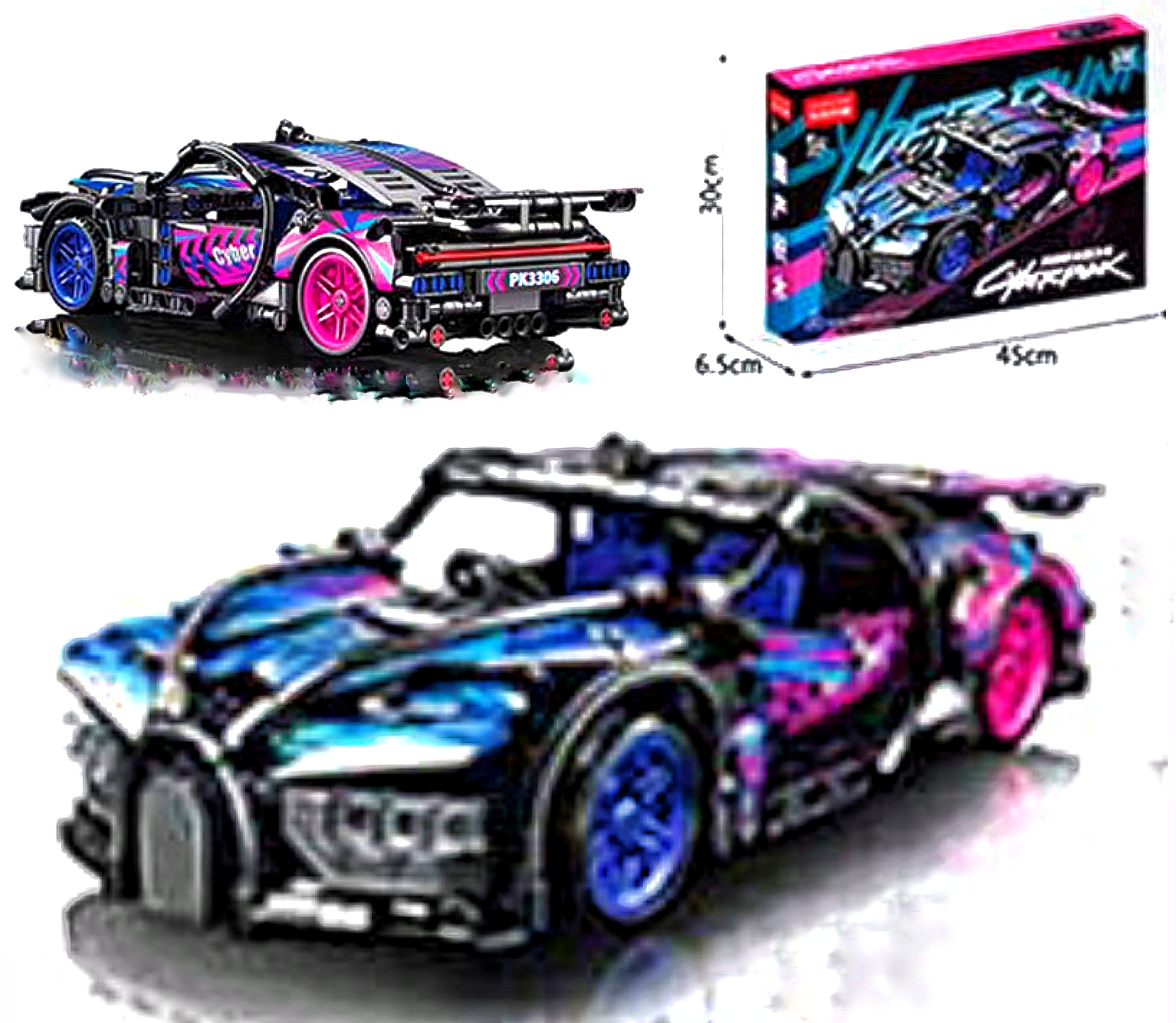 Конструктор 3306 , “Спорткар”, 423 дет. , наліпки, інструкція, в коробці