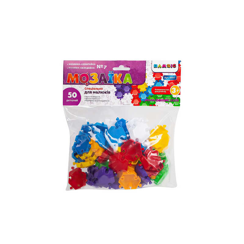 гр Мозаїка різнокольорова №7 069/7 (46) 50 деталей, "BAMSIC"