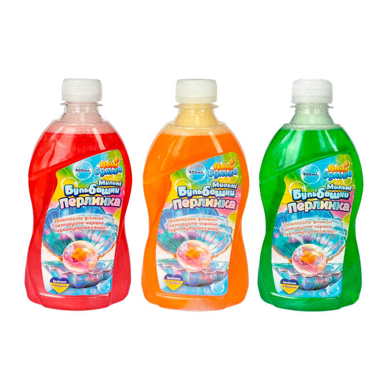 гр Наповнювач для мильних бульбашок "Перлинки" 73355 (12) ЦІНА ЗА 1 ШТУКУ, "Пані Булька", 400мл, з шиммером, ароматизовані, ВИДАЄТЬСЯ МІКС ВИДІВ