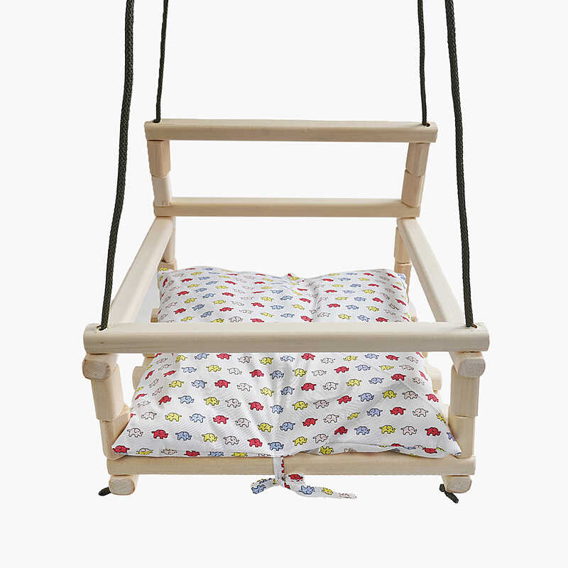 гр Гойдалка підвісна дерев`яна КВ-290831 (5) розмір 35х35см, подушка