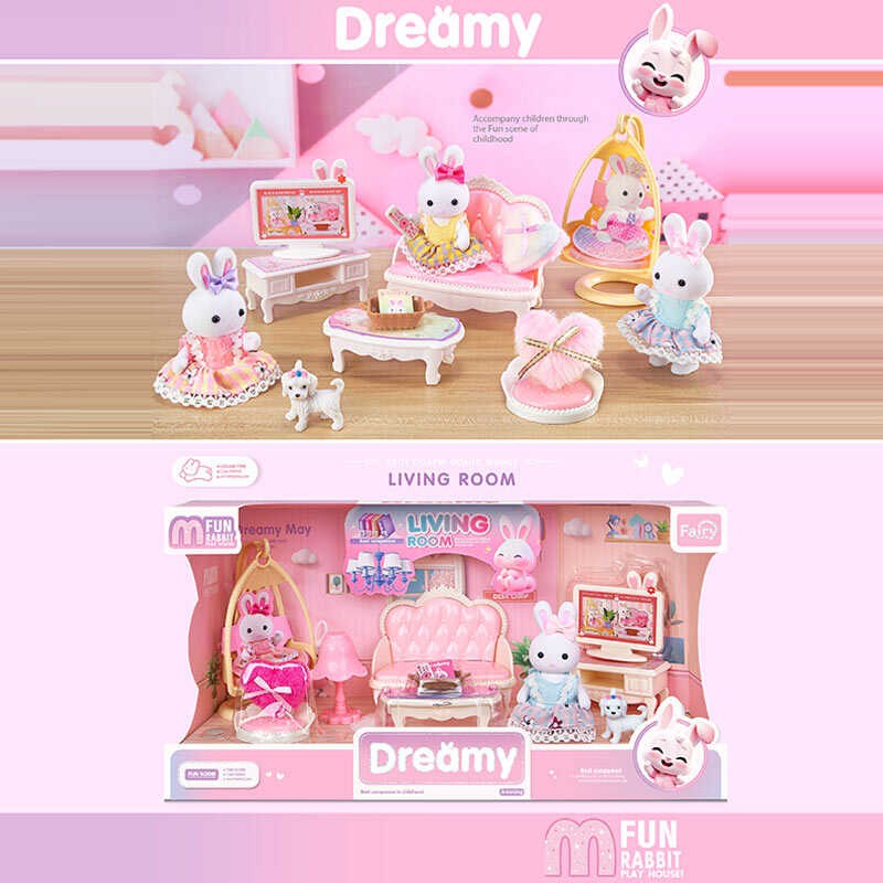 Набір меблів 6619 A (24) флоксова фігурка, висота: 9 см, диван, гойдалка, столики, аксесуари, в коробці