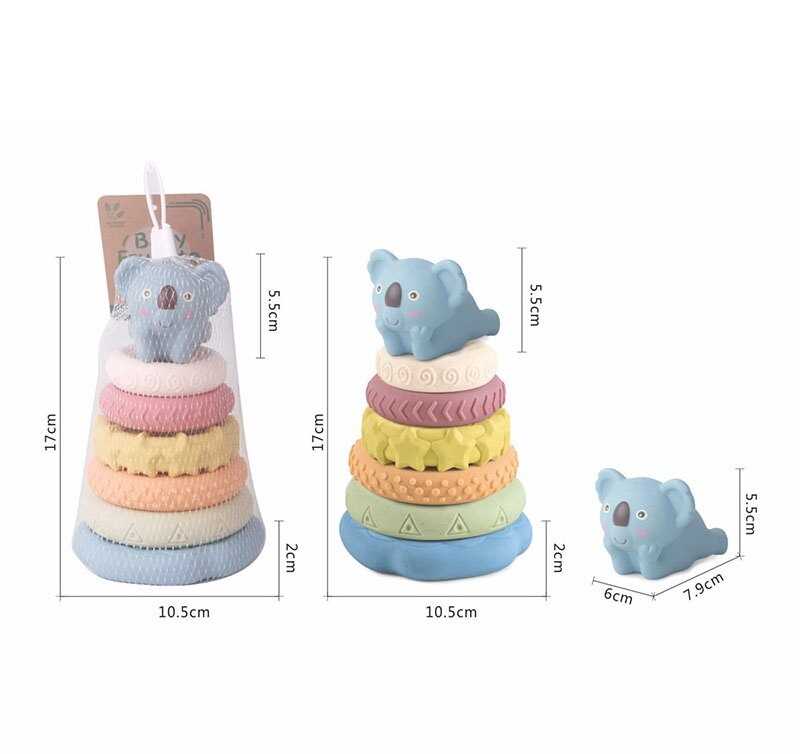 Пірамідка 638-211 (60/2) сенсорні кільця, висота 17 см, гумова, в сітці