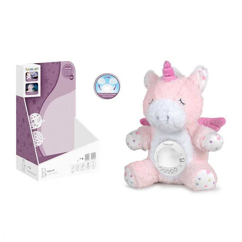 Нічник FM 666-74 (24) “Єдиноріг”, сплюшка, дихає, проєктор, 3 накладки, підсвічування, мелодія, звуки, в коробці