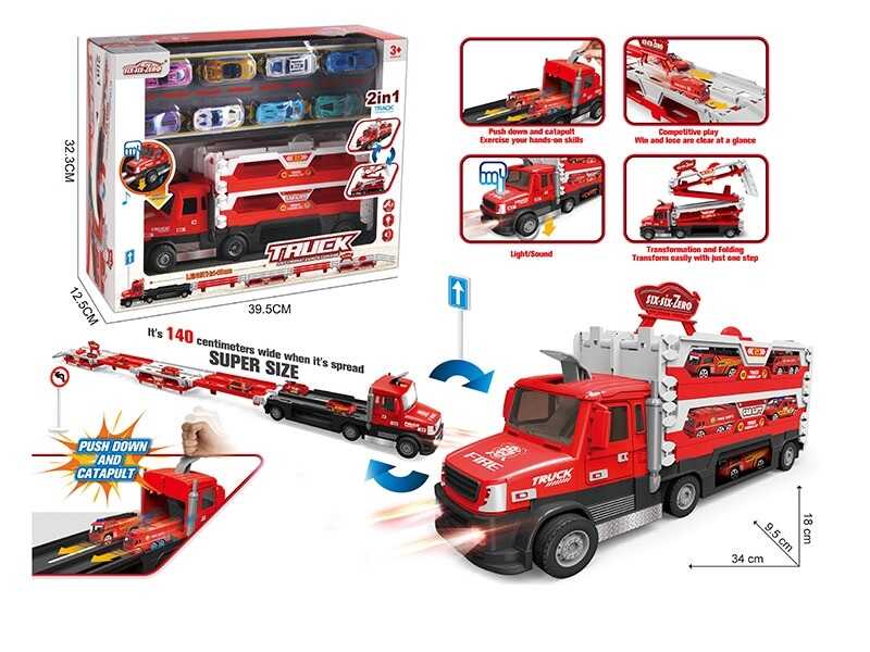 Трейлер 660 S-40 (18/2) звук, підсвічування, 8 металопластикових машин, довжина треку 127 см, в коробці