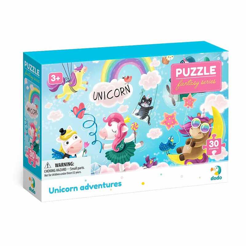 гр Пазли картонні (3-4 роки) "Пригоди єдинорогів" 300416 (36) 30 елементів "Dodo"