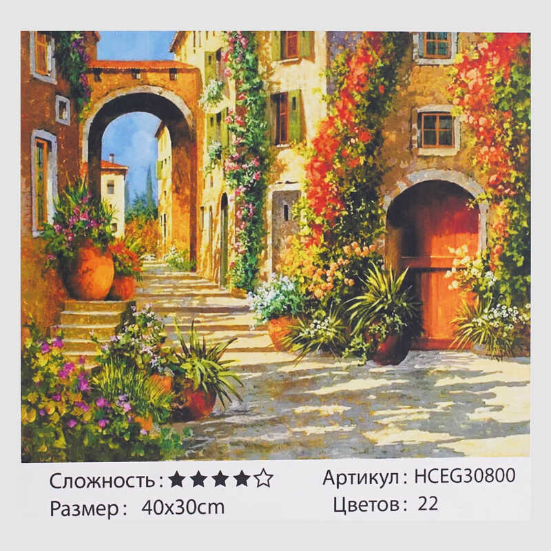 Картина за номерами HCEG 30800 (30) "TK Group", "Мальовничий провулок", 40*30см