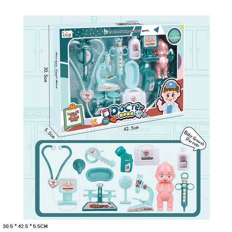 Набір лікаря 502-172 (48/2) стетоскоп, операційне приладдя, маленький пупс, у коробці