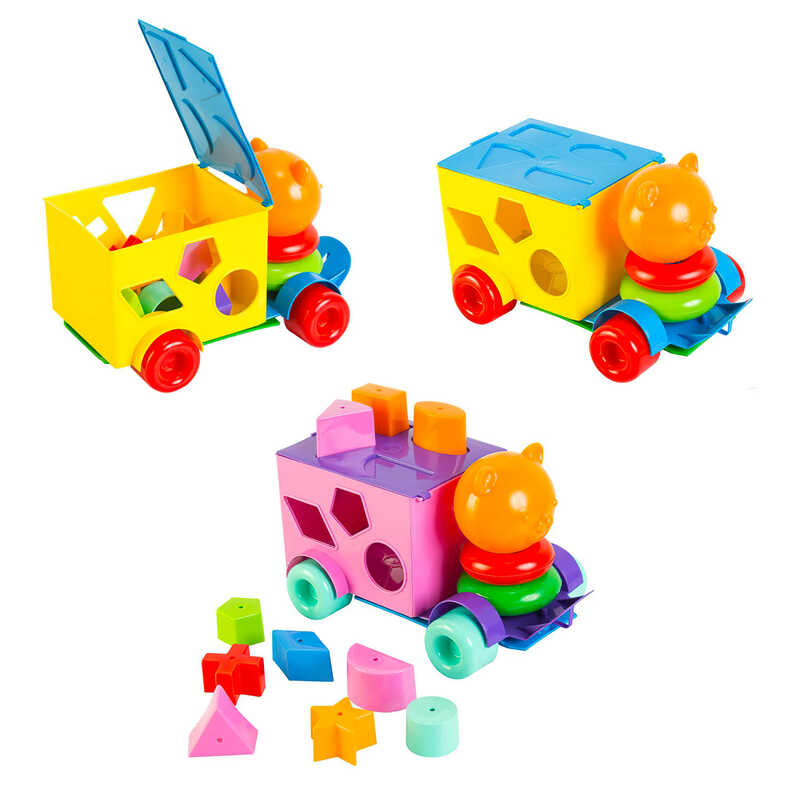 гр Розвивальна машинка "Тигреня" 39177 (24) 2 кольори, "Tigres", 21 елемент, сортер, в сітці