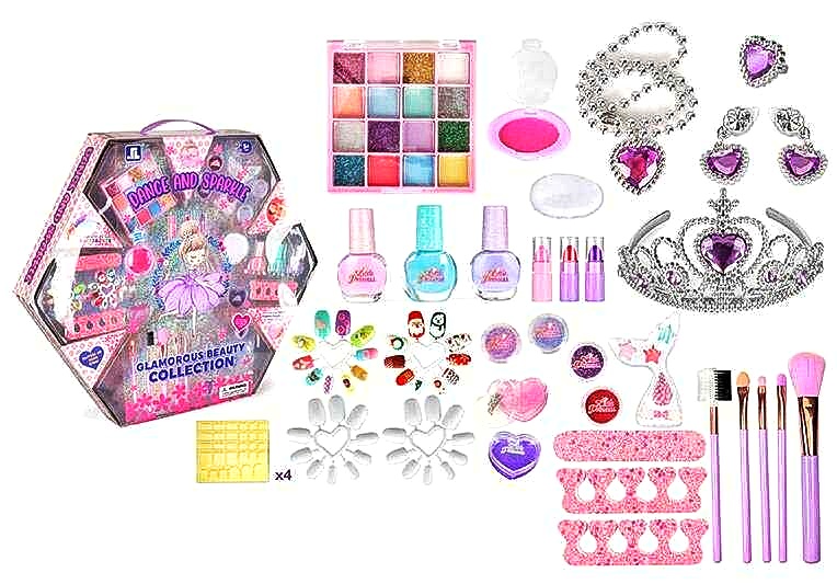 Косметика ZR 35 B , тіні, лаки, накладні нігті, пензлики, глітери, блискітки, румяна, аксесуари, в коробці