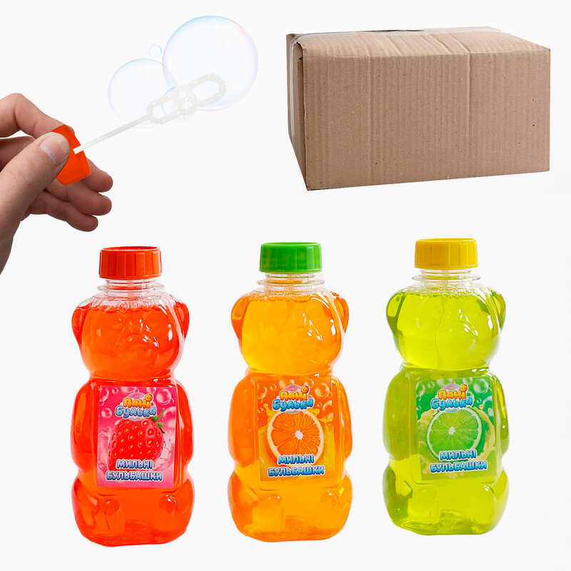 гр Мильні бульбашки "Ведмедик" 29028 (1) ЦІНА ЗА 15 ШТУК В БЛОЦІ, 250 мл, ароматизовані, "Пані булька"